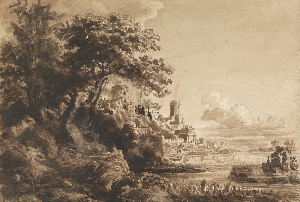 Landscape with Castle by Корнелиус Варли — digital art print download