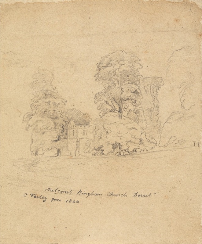 Melcomb Bingham Church – Dorset by Корнелиус Варли, 1840 — digital art print download