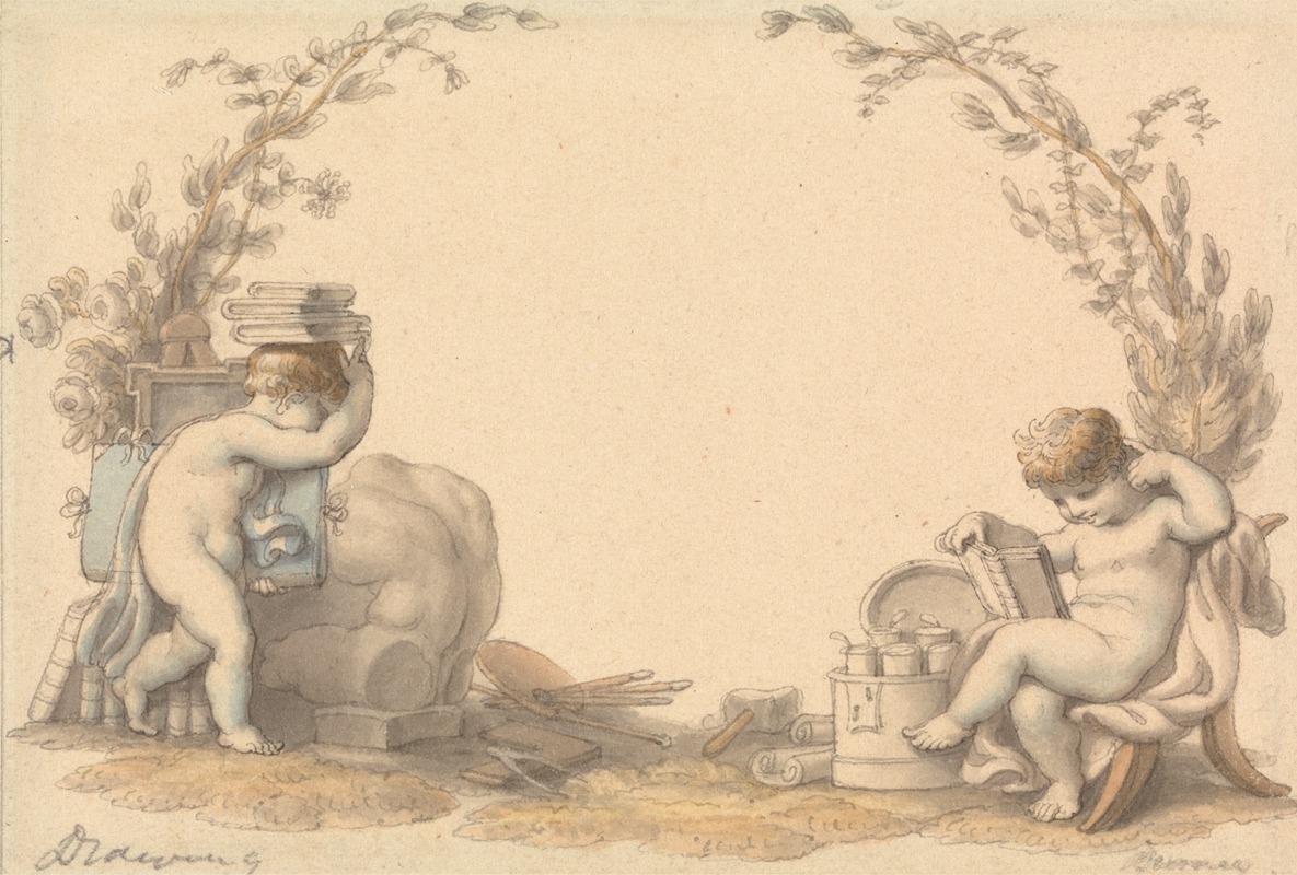 Allegory of Drawing by Эдвард Фрэнсис Берни — digital art print download