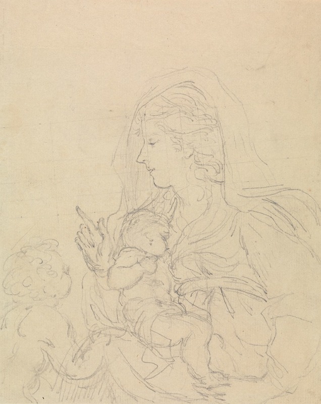 Madonna and Child by Эдвард Фрэнсис Берни — digital art print download