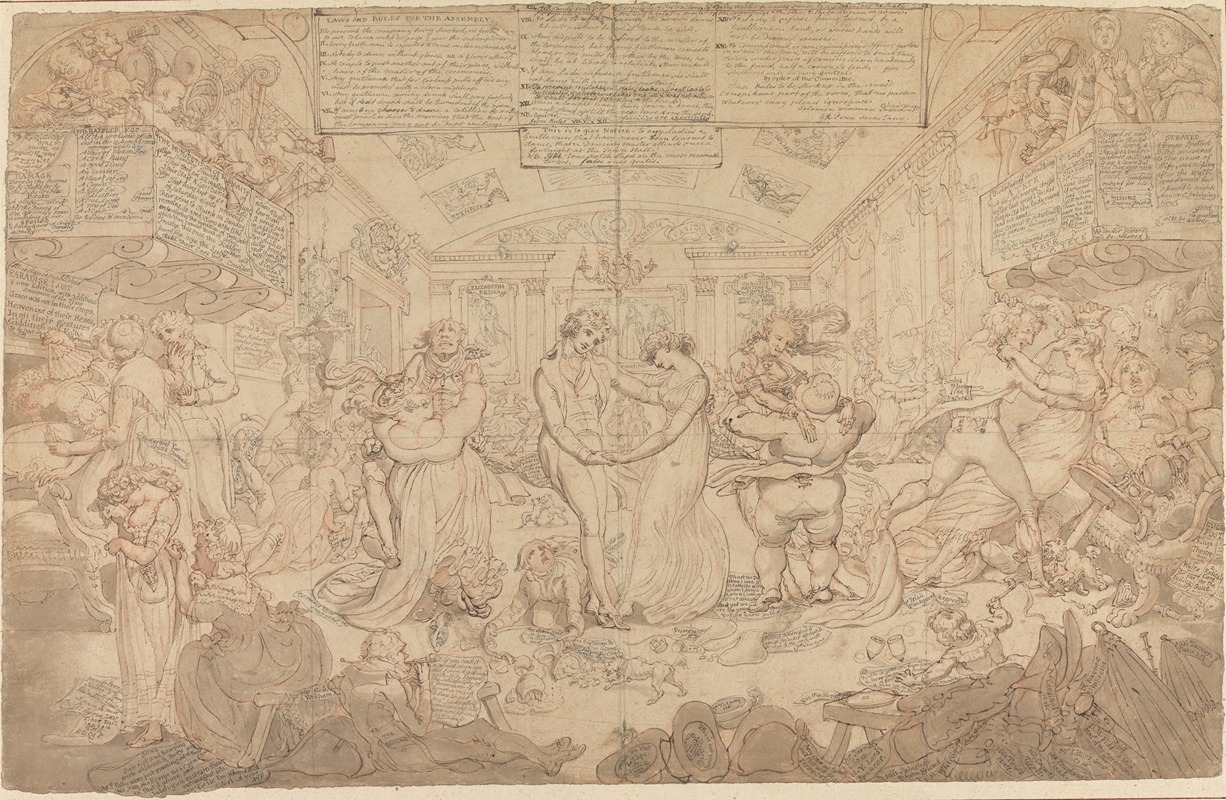 Preparatory drawing for The Waltz by Эдвард Фрэнсис Берни — digital art print download