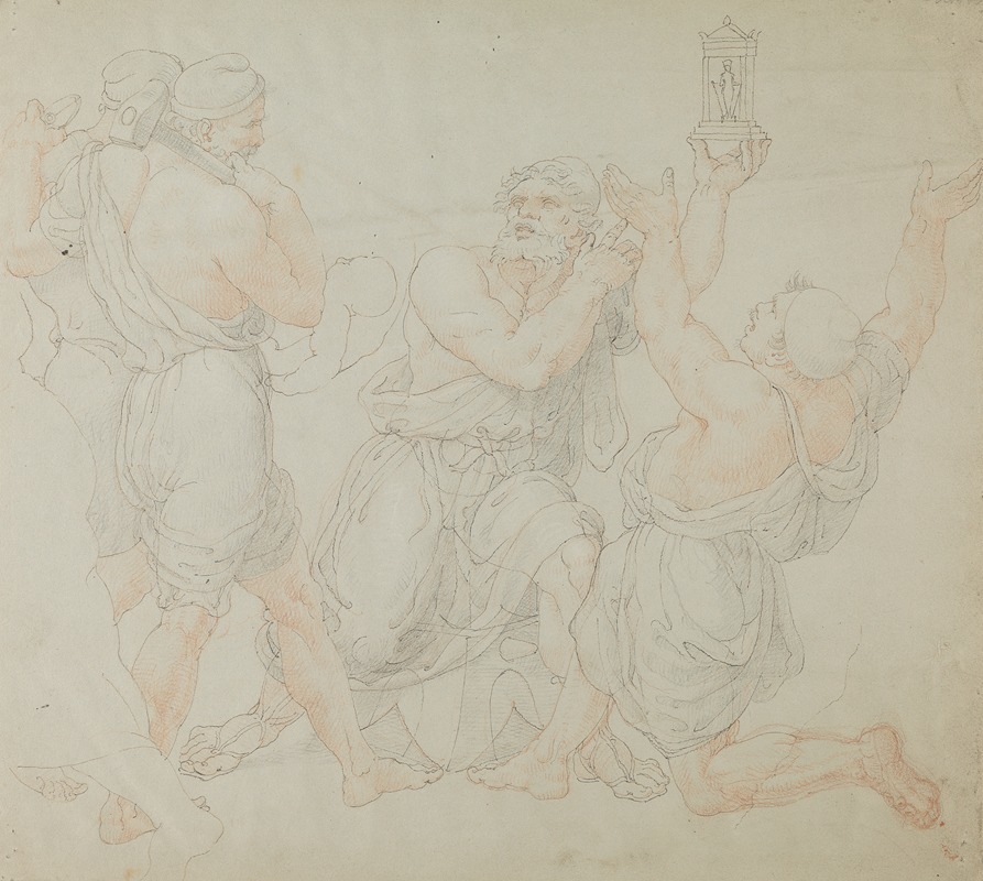 Study for the Figures of Demitrius and Two Workmen by Эдвард Фрэнсис Берни — digital art print download