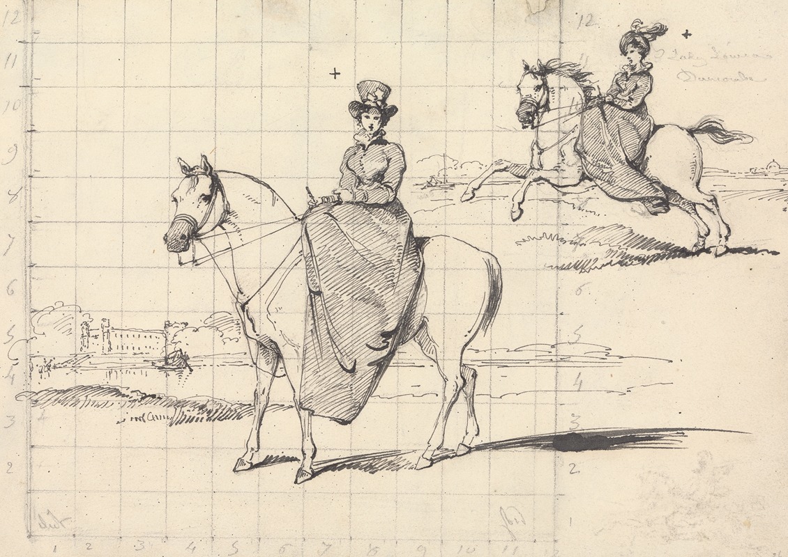 Lady Louisa Duncombe on Horseback — George Chinnery
