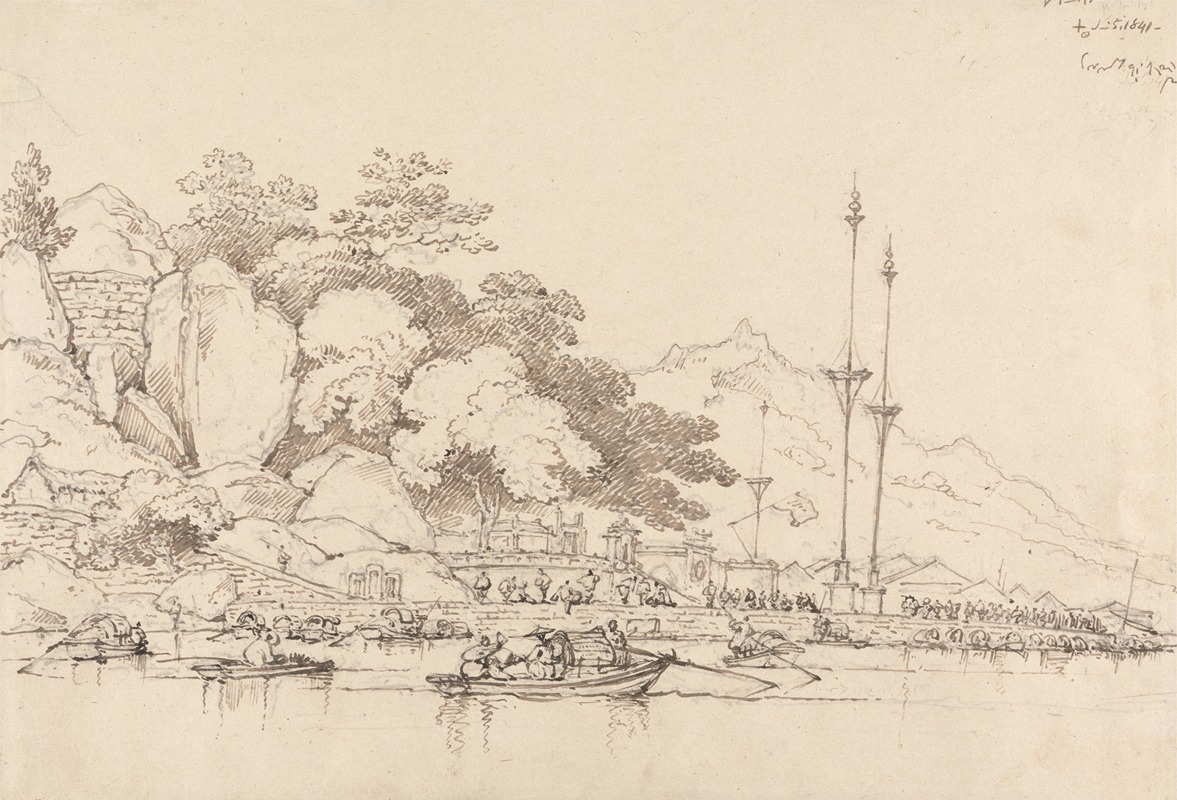 Lap House, Inner Harbor, Macao by Джордж Чиннери, 1841 — digital art print download