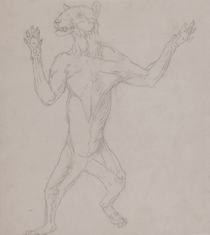 Tiger Body, Standing in Human Posture by Джордж Стуббс — digital art print download