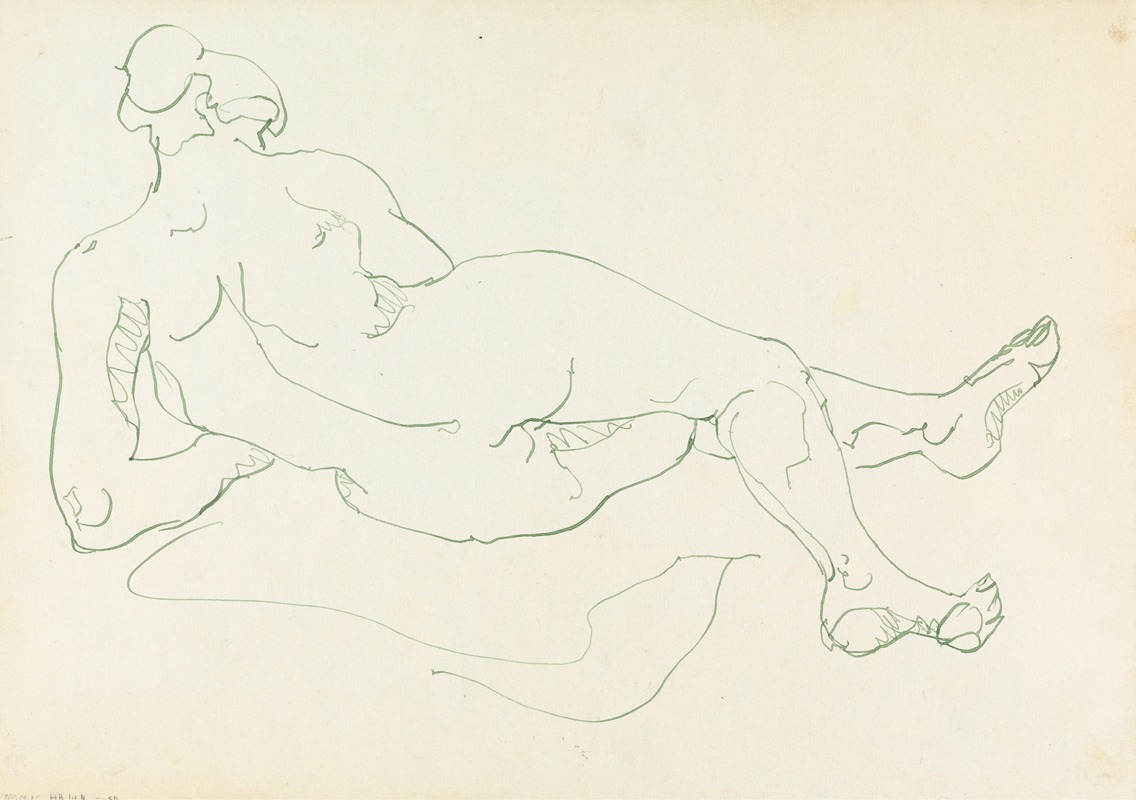 Reclining Female Figure by Анри Годиер-Бржезка, 1910 - 1915 — digital art print download