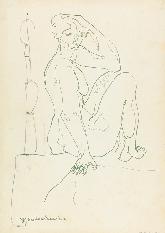 Seated Female Figure by Анри Годиер-Бржезка, 1910 - 1915 — digital art print download