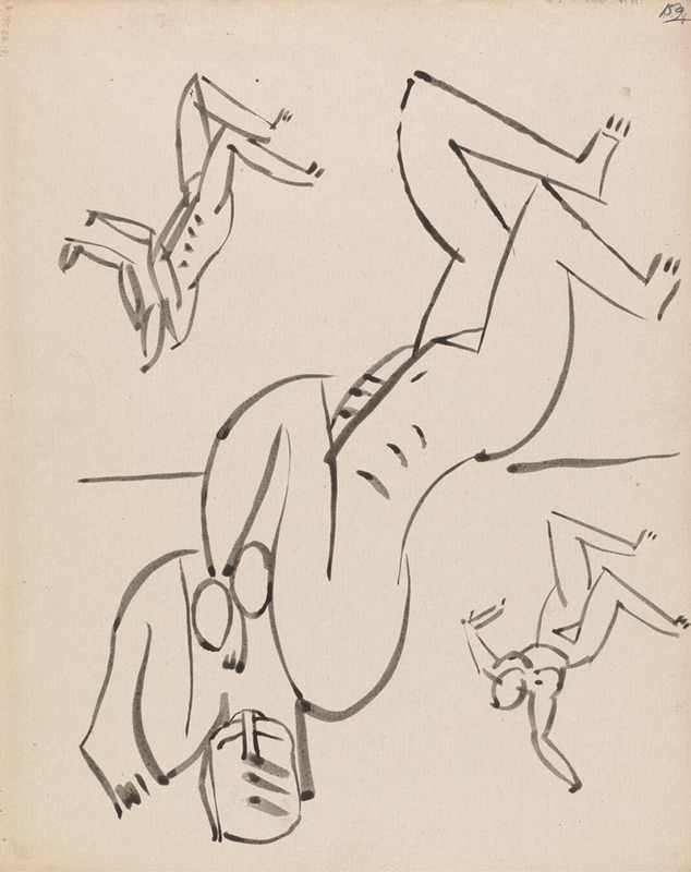 Three Studies for a Female Figure by Анри Годиер-Бржезка, 1910 - 1915 — digital art print download
