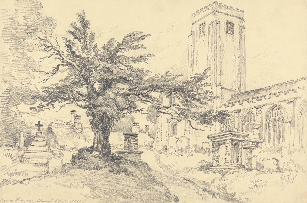 Berry Pomeroy Church by Генри Эдридж, 1818 — digital art print download