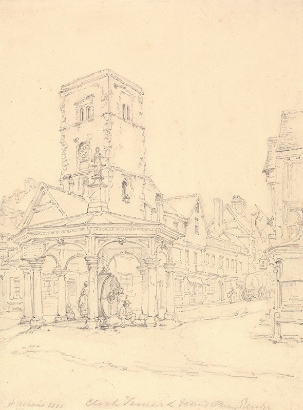 Clock Tower, St. Alban's Abbey by Генри Эдридж, 1801 — digital art print download
