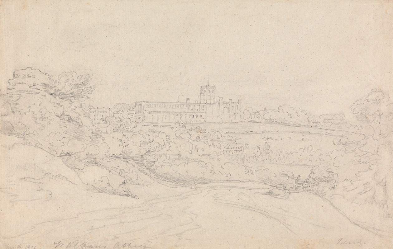 St. Alban's Abbey by Henry Edridge, 1805 — digital art print download