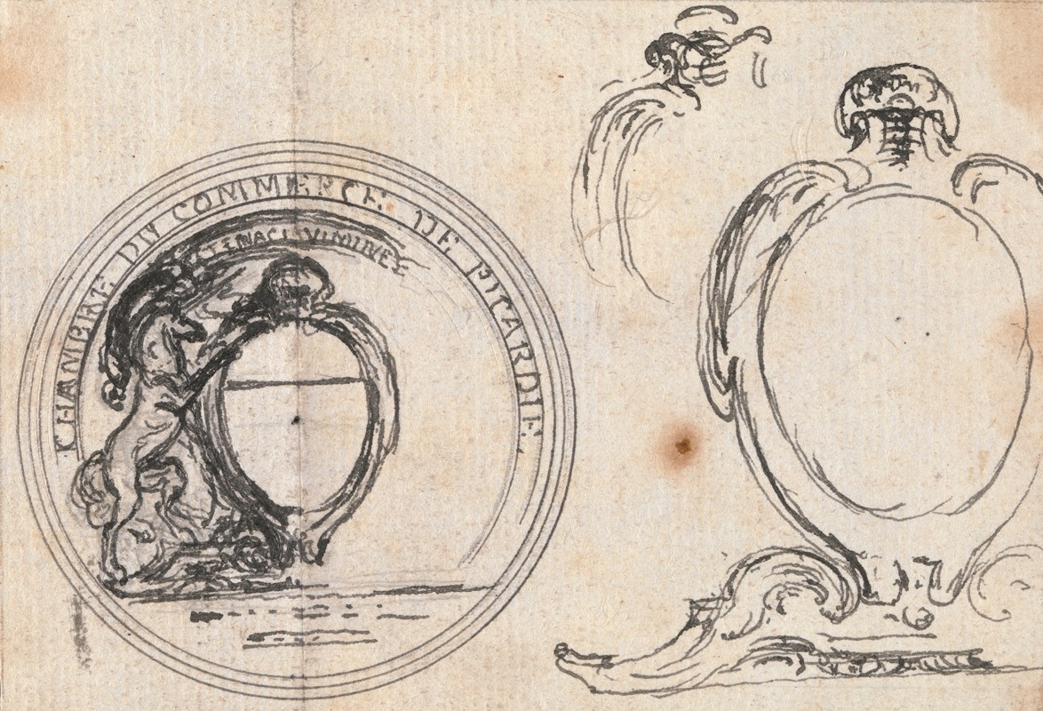 Design for a Coin; Chambre du Commerce de Picarde; First Draft by Юбер-Франсуа Гравло — digital art print download