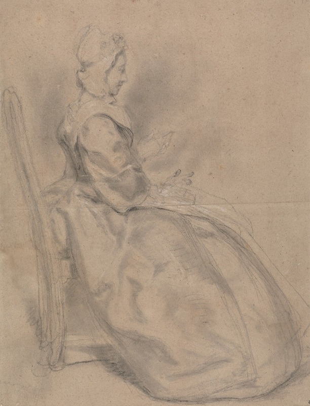 Study of a Seated Lady by Юбер-Франсуа Гравло — digital art print download