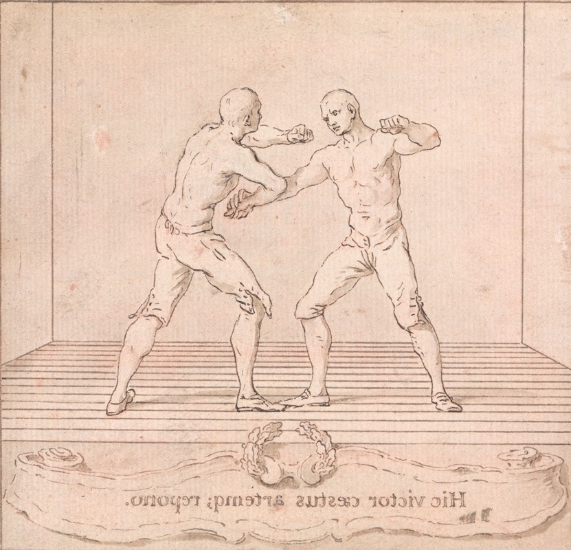 Two Prize Fighters by Юбер-Франсуа Гравло, 1742 — digital art print download