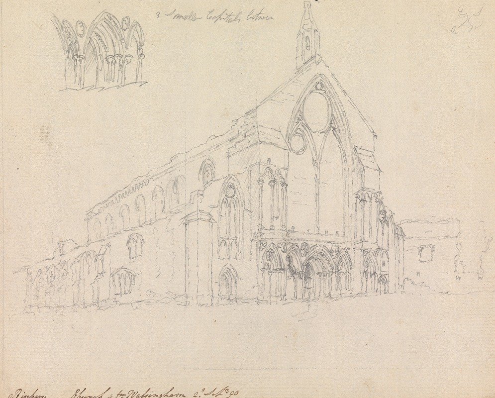 Binham Priory, Norfolk, England by Джеймс Мур, 1790 — digital art print download