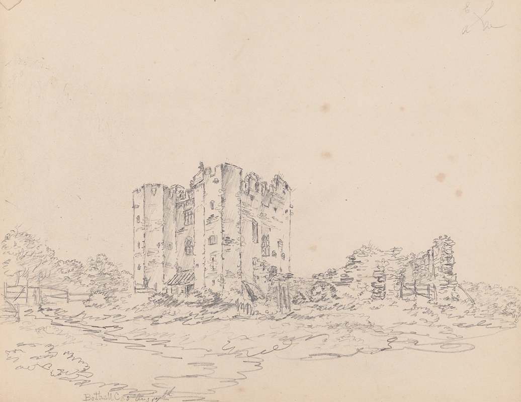 Bothal Castle, Northumberland by Джеймс Мур, 1792 — digital art print download