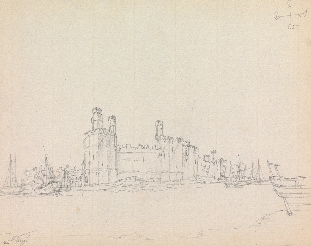 Caernarfon Castle, Outside of Eagle Tower by Джеймс Мур, 1791 — digital art print download