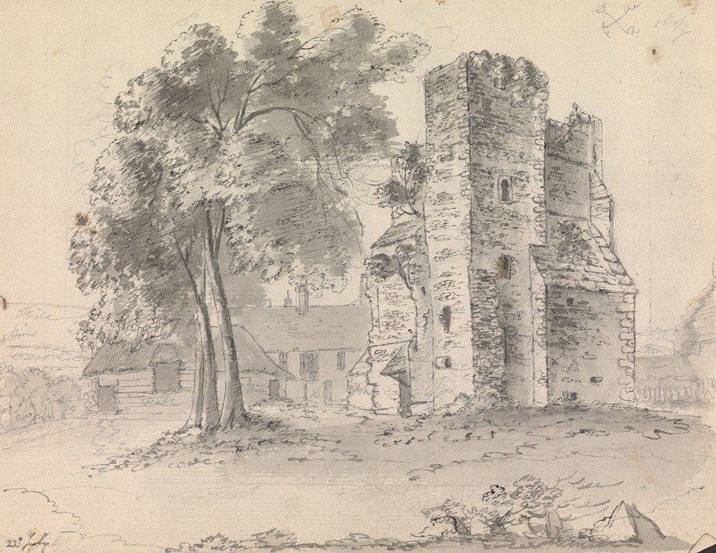 Cerne Abbey by James Moore, 1791 — digital art print download