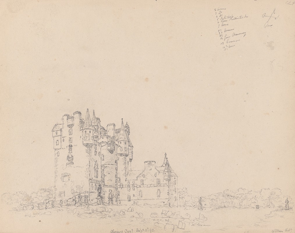Glamis Castle by Джеймс Мур, 1792 — digital art print download