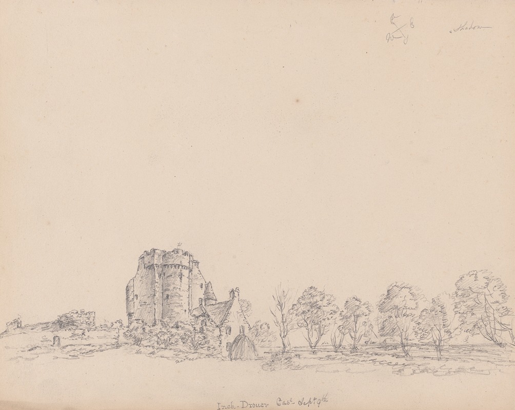 Inchdrewer Castle, Scotland by Джеймс Мур, 1792 — digital art print download