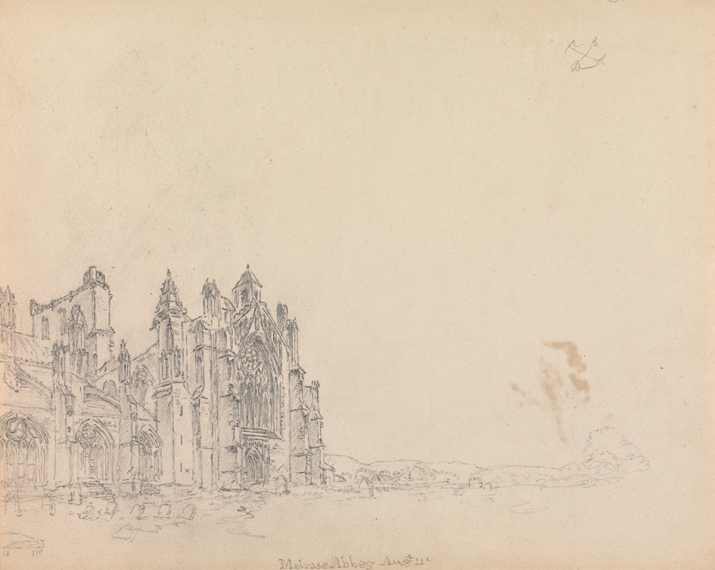 Melrose Abbey, Scotland by Джеймс Мур, 1792 — digital art print download