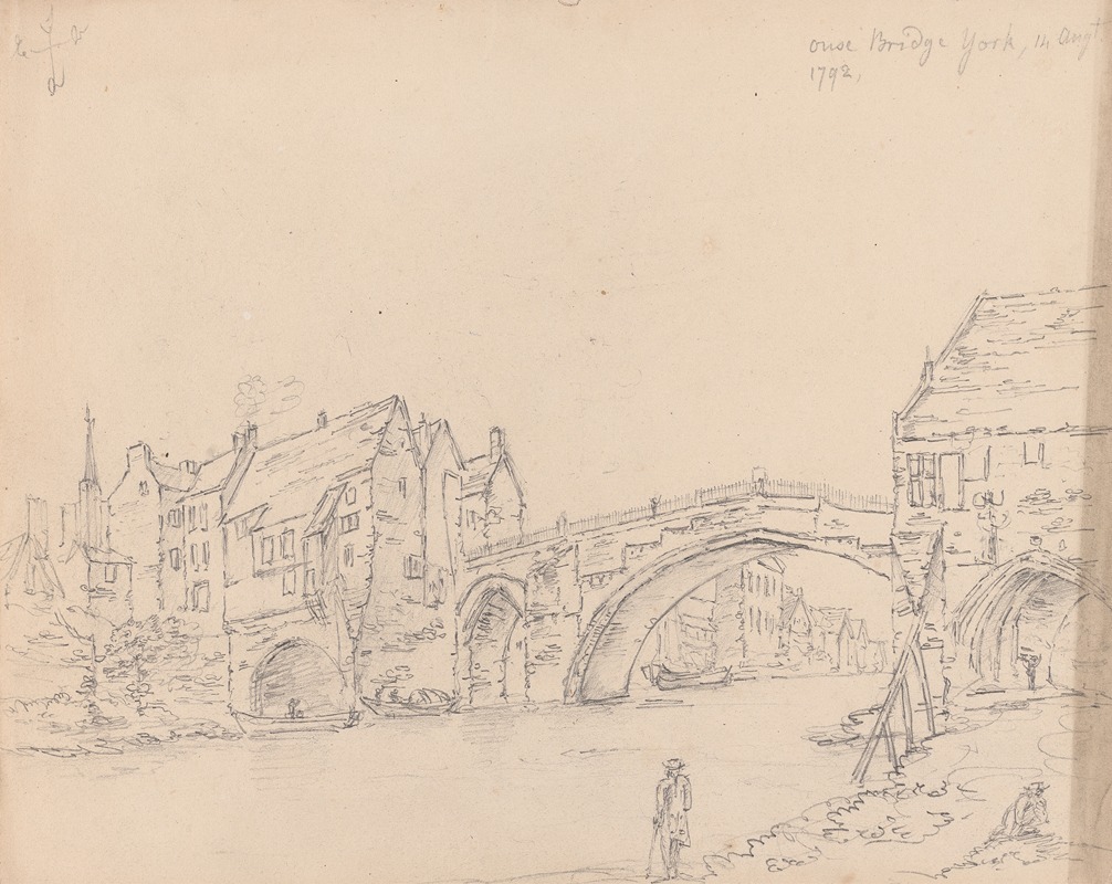 Ouse Bridge, York by James Moore, 1792 — digital art print download