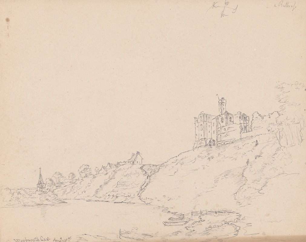 Warkworth Castle, Northumberland by Джеймс Мур, 1792 — digital art print download