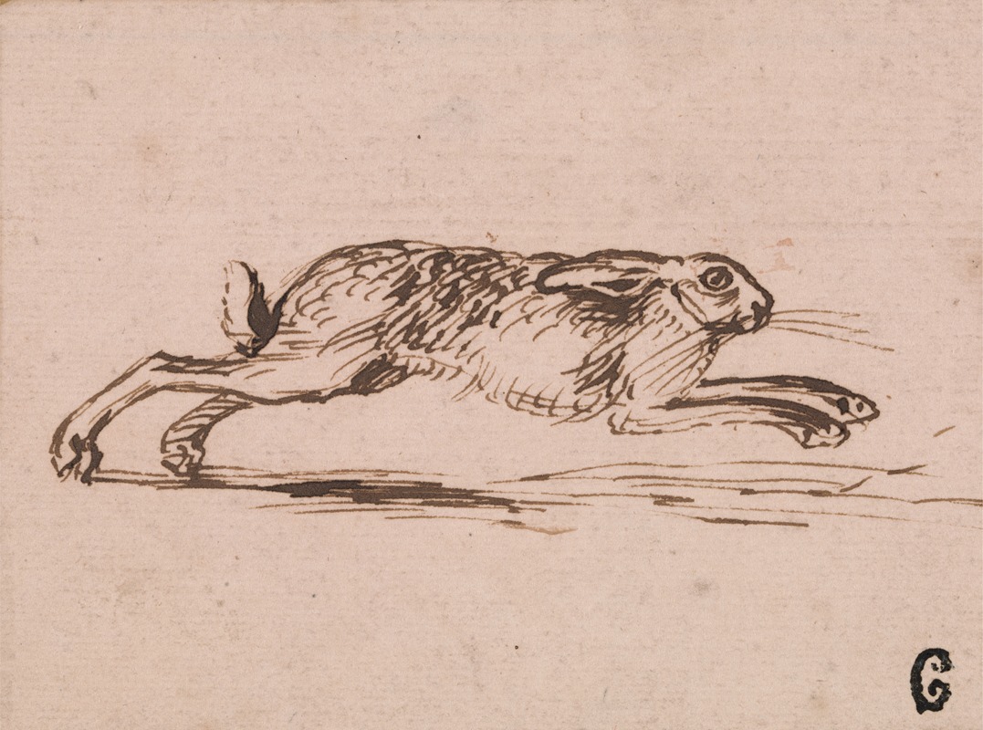 A Hare Running, with Ears Laid Back by James Seymour — digital art print download