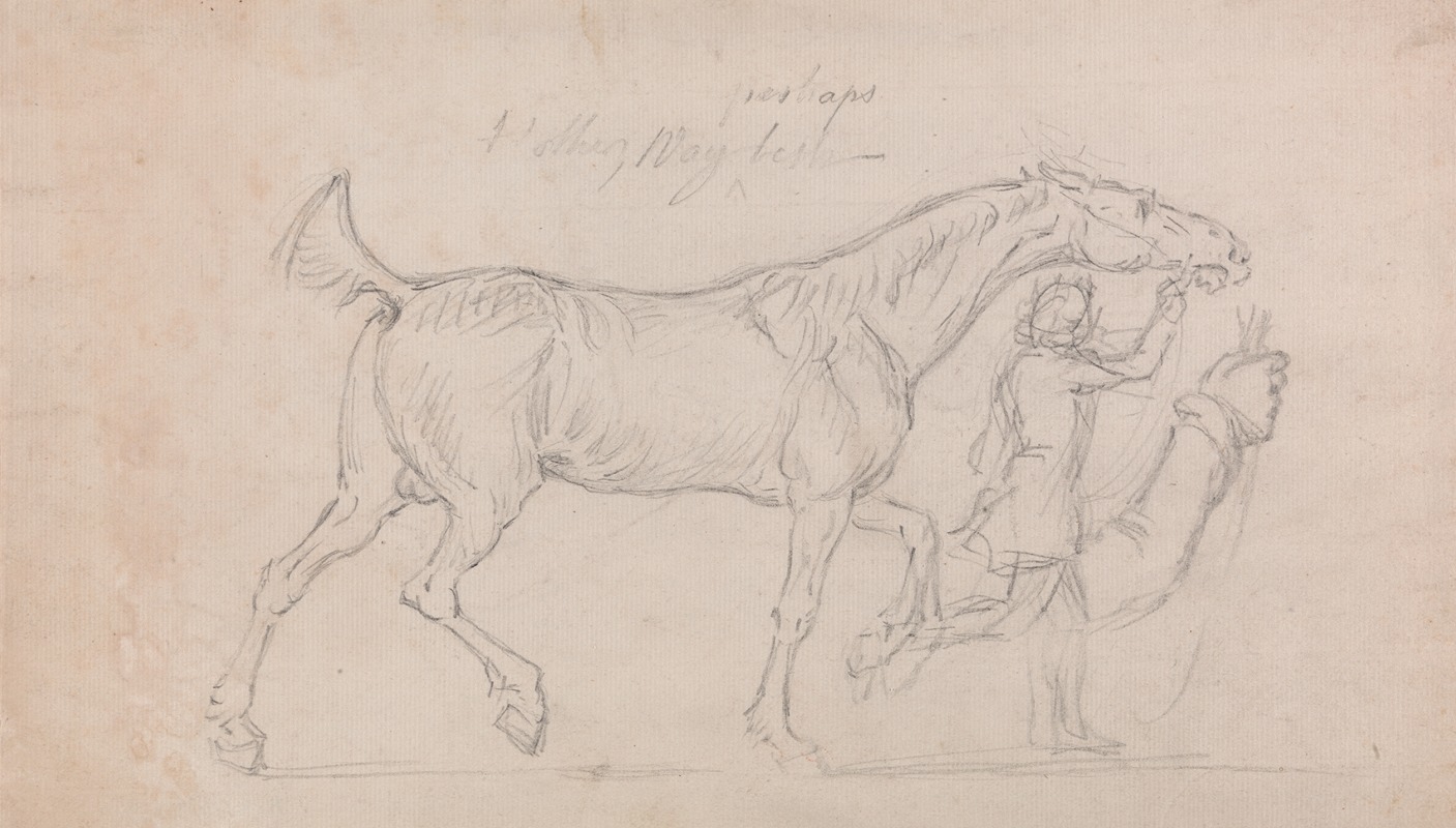 Man Leading a Trotting Stallion to Right — James Seymour