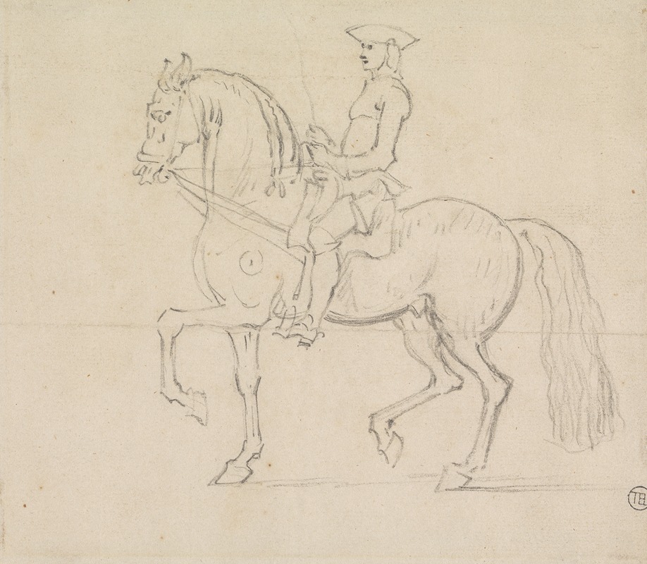 Rider With a Draw-Rein, Walking to Left — James Seymour