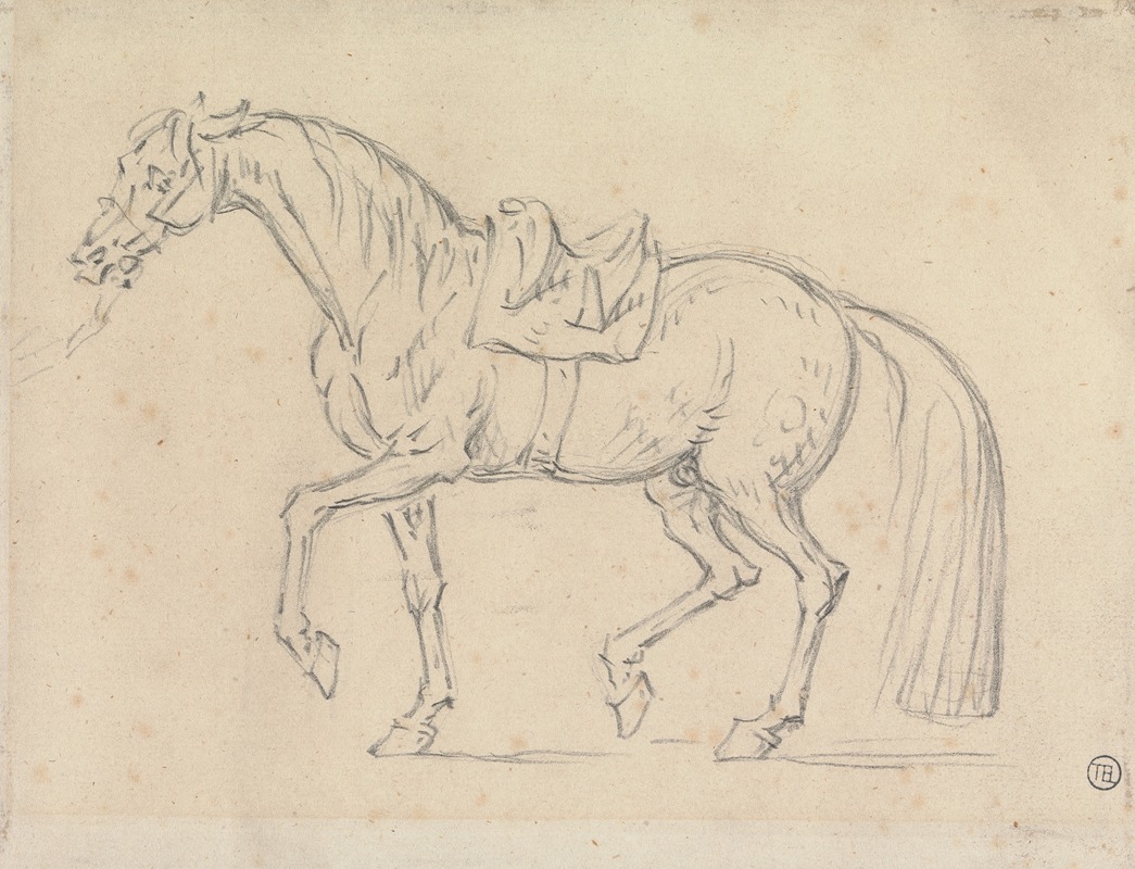 Saddled Horse, Walking to Left by Джеймс Сеймур — digital art print download