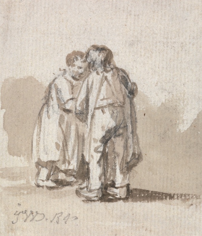 A Boy and Girl Conversing by Джеймс Уорд — digital art print download