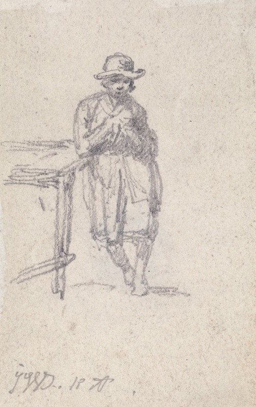 A Boy Leaning against a Table by Джеймс Уорд — digital art print download