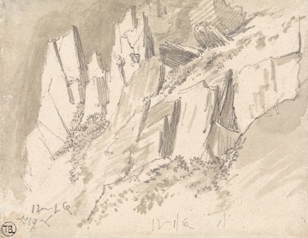 A Craggy Hillside by Джеймс Уорд — digital art print download