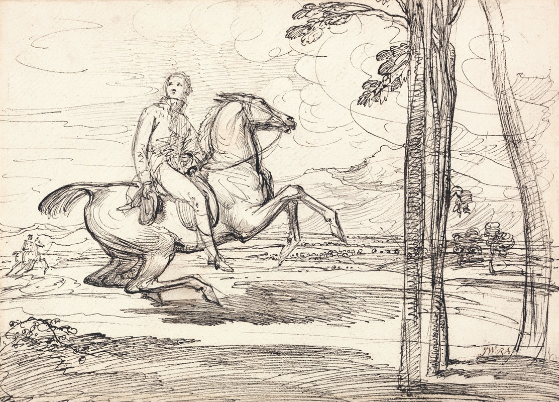 A Horseman in a Landscape by Джеймс Уорд, 1814 — digital art print download