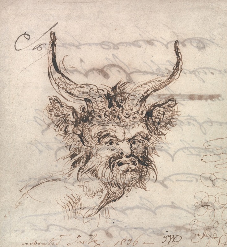 A Satyr's Head by Джеймс Уорд, 1836 — digital art print download
