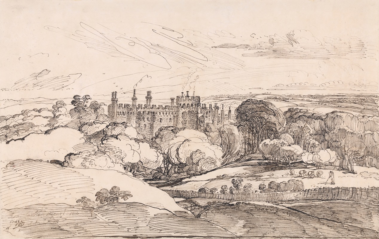 Lea Castle from above the Woods by Джеймс Уорд, 1814 — digital art print download
