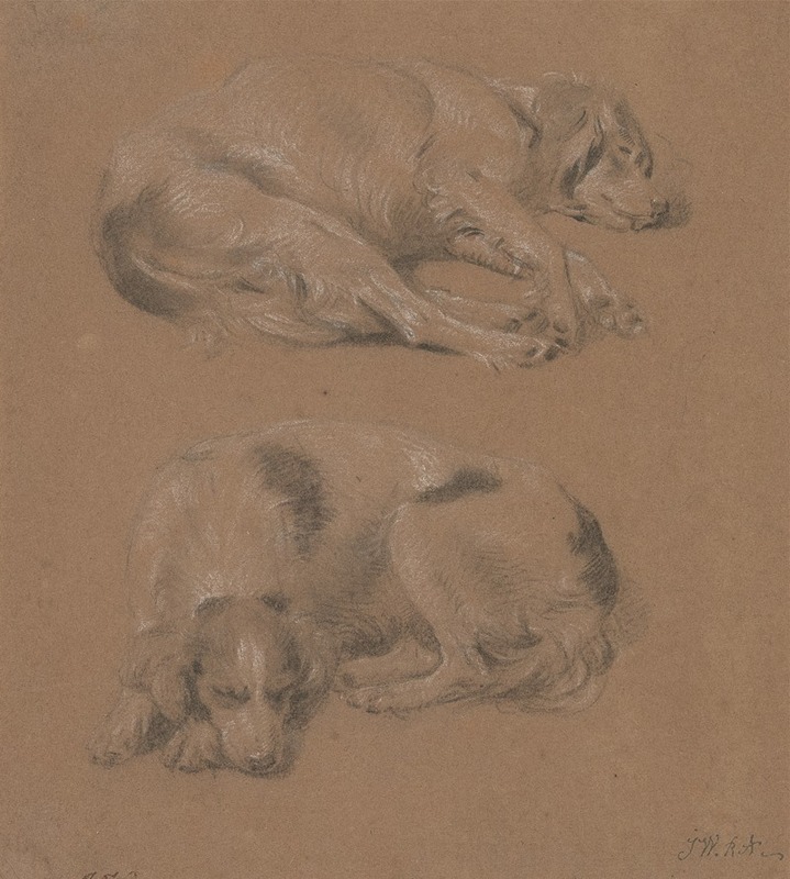 Studies of Dogs lying down by Джеймс Уорд — digital art print download