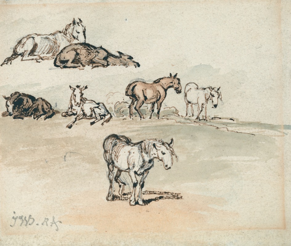 Studies of Horses by Джеймс Уорд — digital art print download
