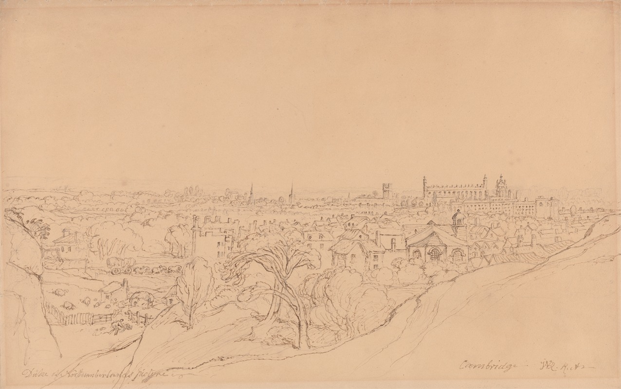 Study for the View of Cambridge from Castle Hill — James Ward