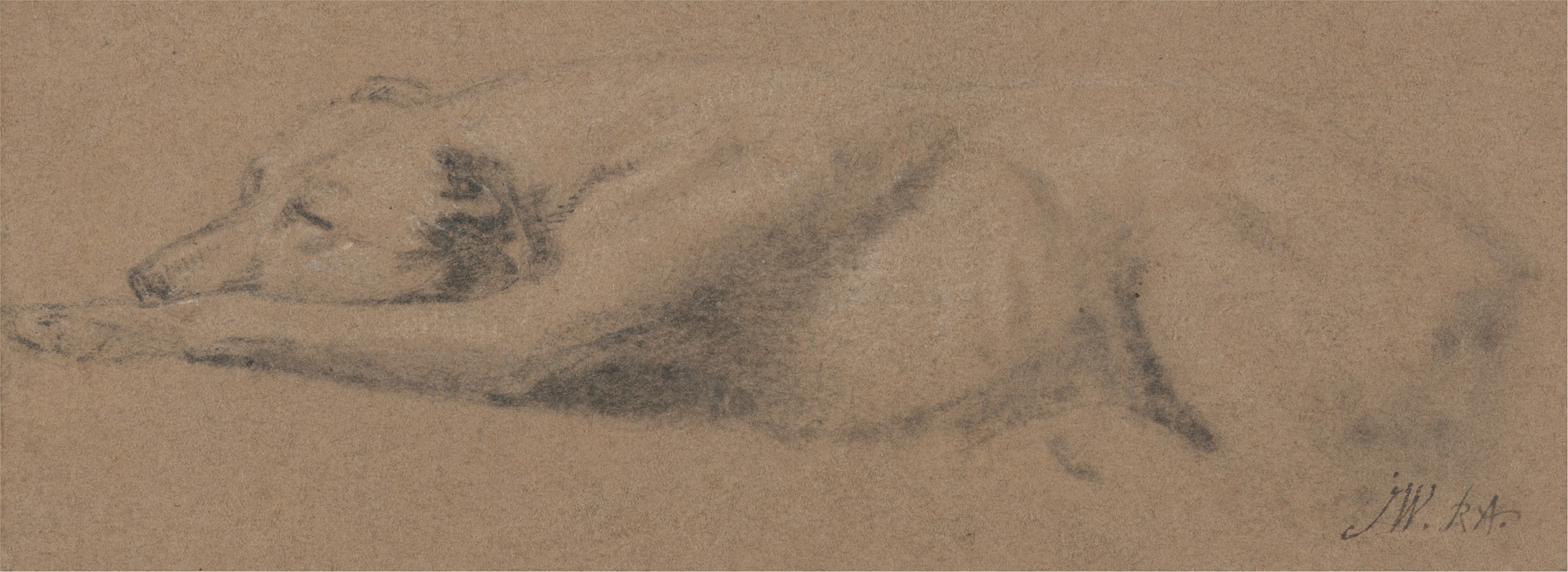 Study of a Sleeping Dog by Джеймс Уорд — digital art print download
