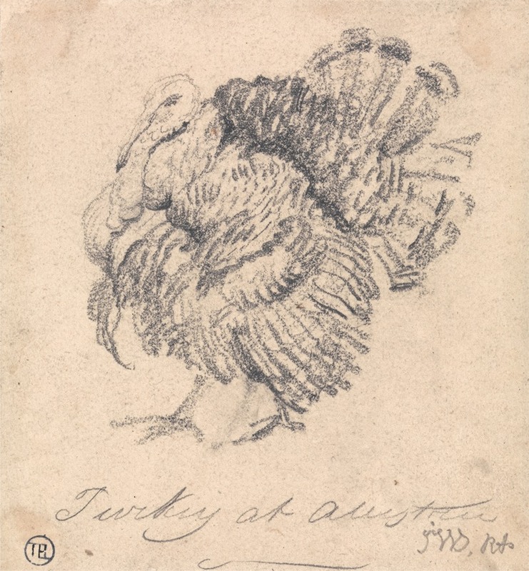 Study of a Turkey by Джеймс Уорд — digital art print download
