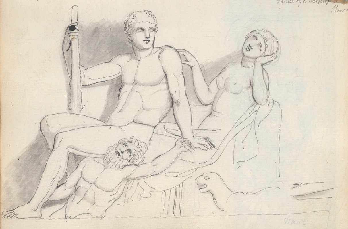Bacchic Scene, Palazzo Naro, Rome by Джон Флаксмен, 1787 — digital art print download