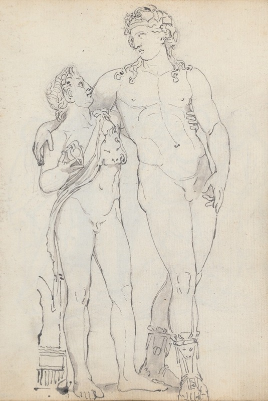 Bacchus Standing, Leaning on a Faun — Джон Флаксмен