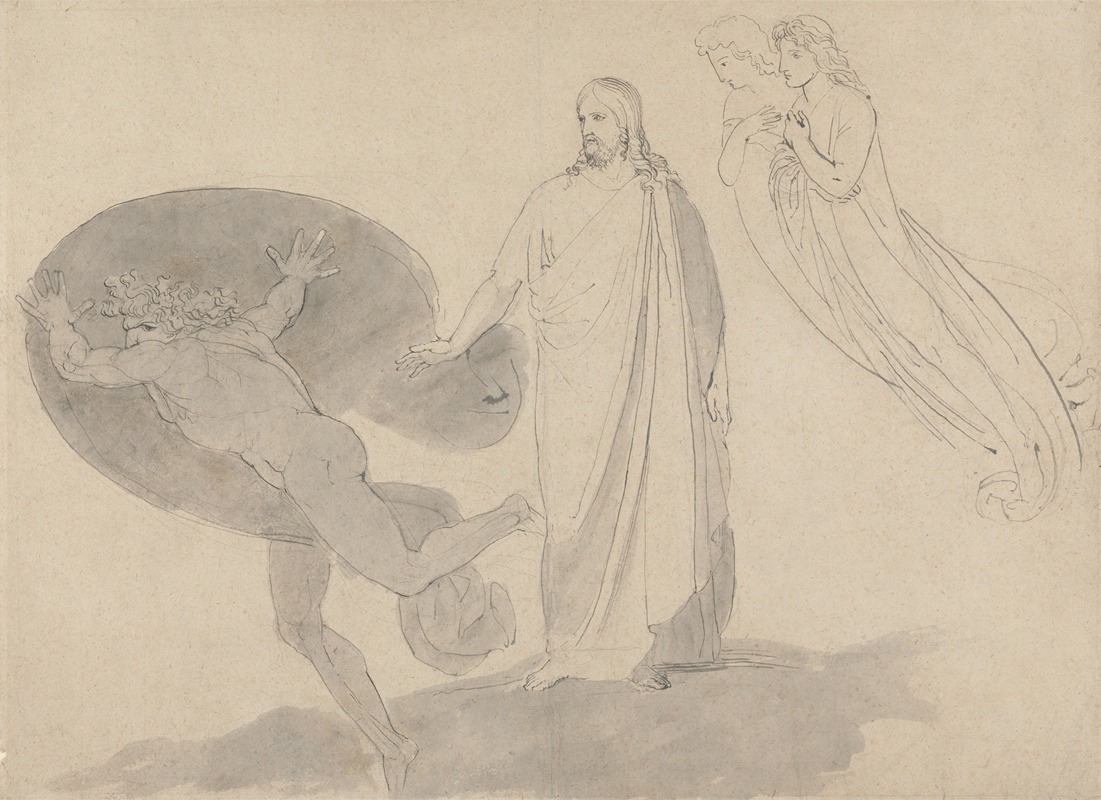 Get Thee Behind Me, Satan by John Flaxman — digital art print download