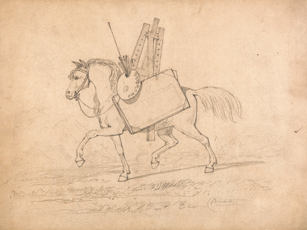 Horse Loaded with Artist’s Paraphernalia — John Sell Cotman