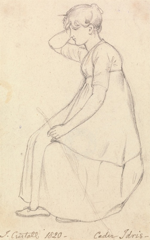 Seated Girl Holding a Stick — Joshua Cristall