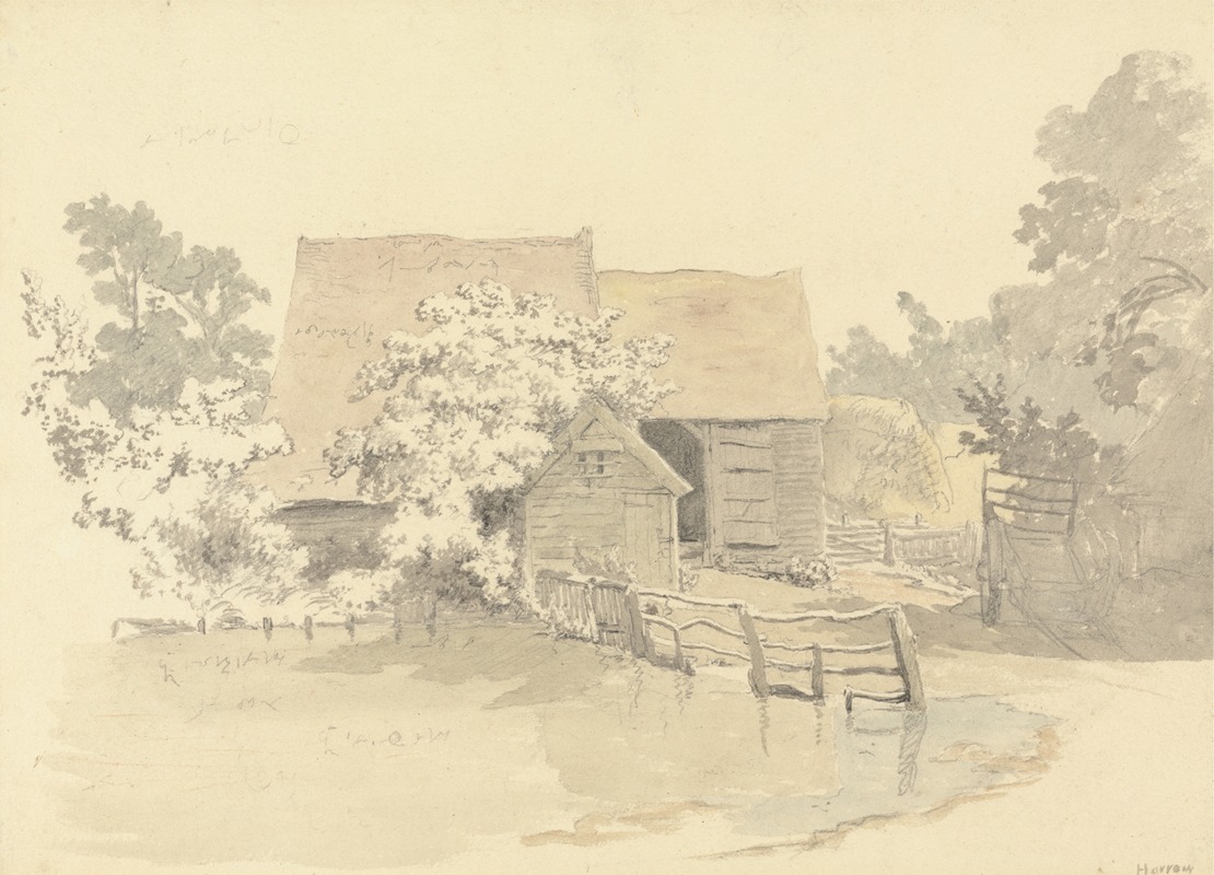 A Farm at Harrow by Robert Hills — digital art print download