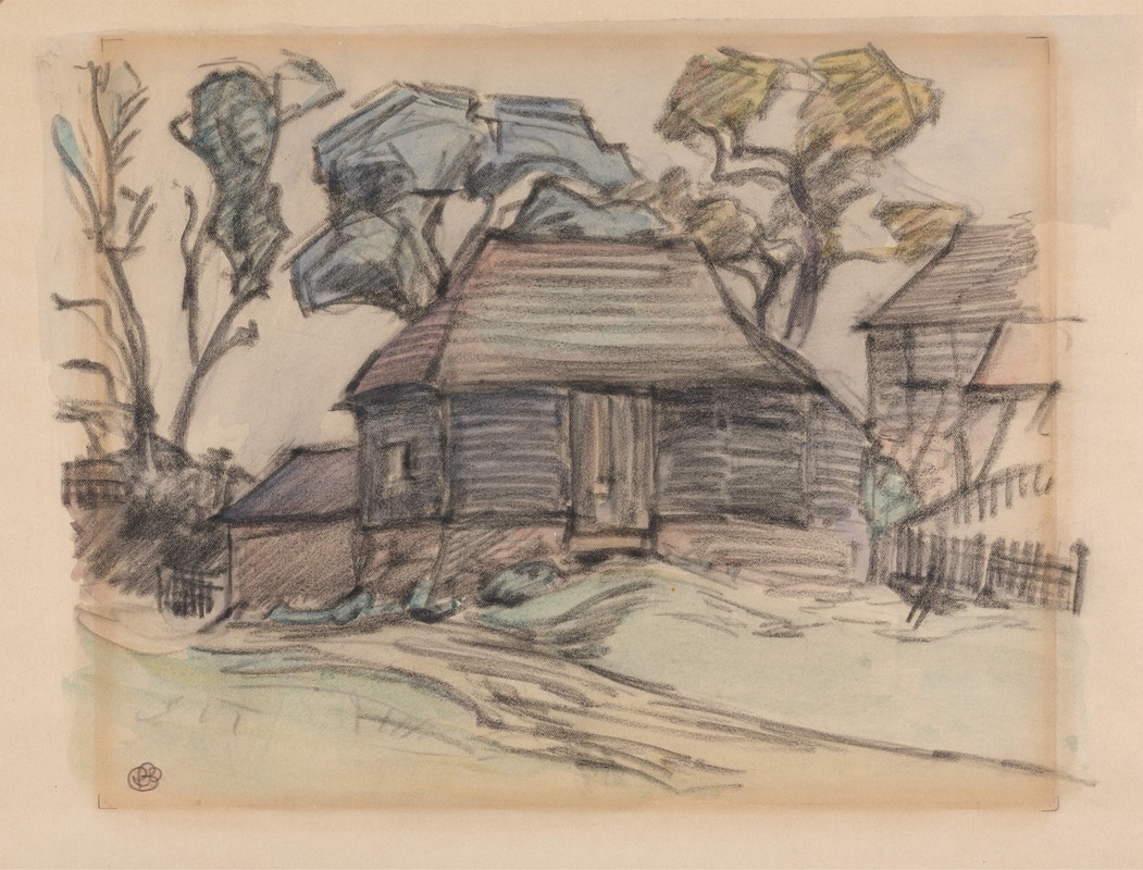 A Sussex Barn. by Роберт Полхилл Беван — digital art print download