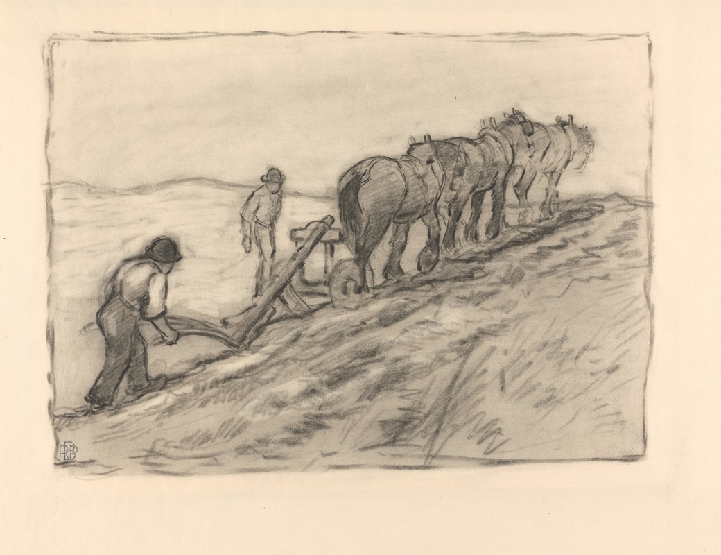 Ploughing the Hillside by Роберт Полхилл Беван — digital art print download